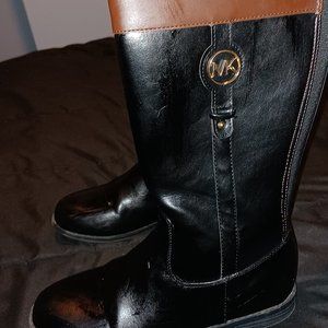 Ladies Blk/bro Michael Kors Boots Size 8 Pre-Owned